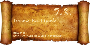 Tomecz Kalliopé névjegykártya